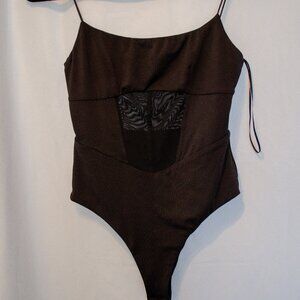 Princess Polly Black Mesh Panel Bodysuit